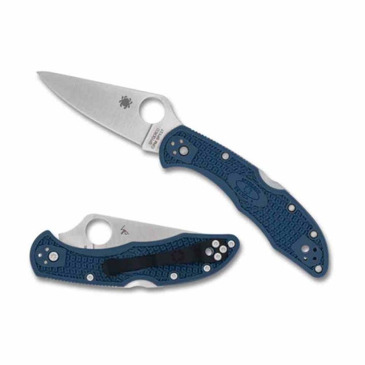 Couteau Spyderco Delica 4 Manche FRN Bleu Cobalt Lame Acier CPM SPY27 Lockback Made in Japan SC11PCBL - Livraison Gratuite