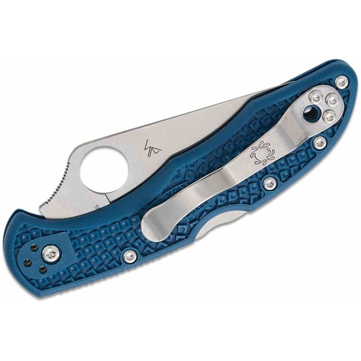 Couteau Spyderco Delica 4 Manche FRN Bleu Cobalt Lame Acier CPM SPY27 Lockback Made in Japan SC11PCBL - Livraison Gratuite