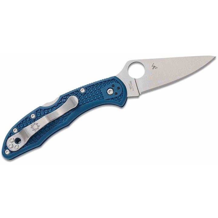 Couteau Spyderco Delica 4 Manche FRN Bleu Cobalt Lame Acier CPM SPY27 Lockback Made in Japan SC11PCBL - Livraison Gratuite