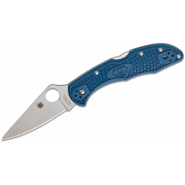 Couteau Spyderco Delica 4 Manche FRN Bleu Cobalt Lame Acier CPM SPY27 Lockback Made in Japan SC11PCBL - Livraison Gratuite