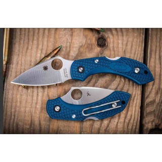 Couteau Spyderco Dragonfly 2 Cobalt Manche FRN Bleu Lame Acier CPM SPY27 Lockback Made Japan SC28PCBL2 - Livraison Gratuite