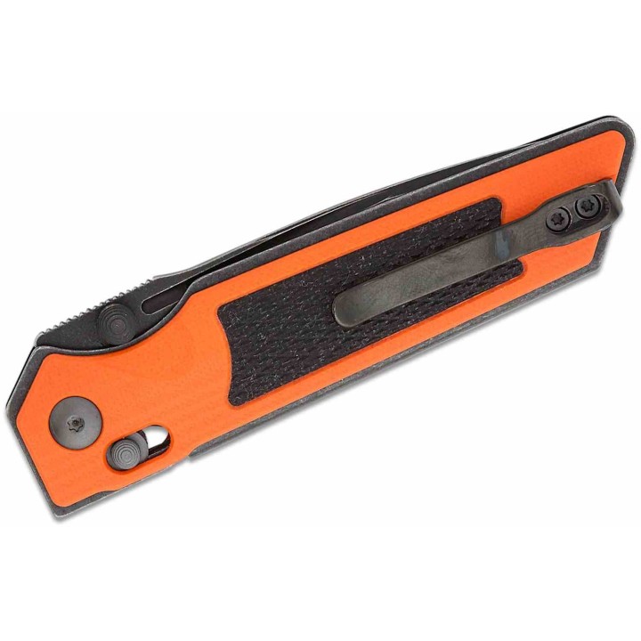 Couteau Real Steel Sacra TAC Manche G10 Orange/Noir Lame Tanto Acier K110 Black Slide Lock KIVT RS7713OB - Livraison Gratuite
