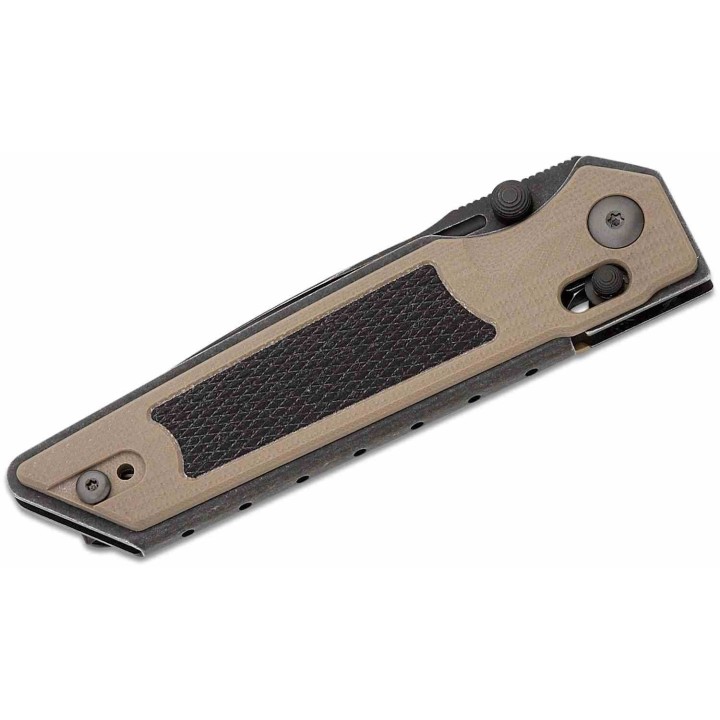 Couteau Real Steel Sacra TAC Manche G10 Tan/Noir Lame Tanto Acier K110 Black Slide Lock KIVT RS7713CB - Livraison Gratuite