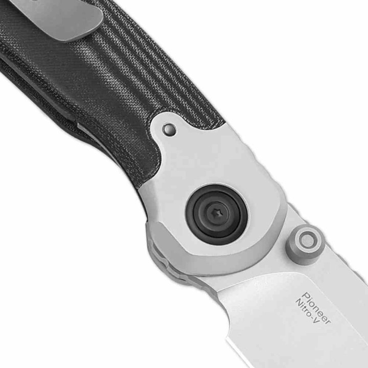 Couteau Kizer X-Series PIONEER Manche Micarta Noir/Alu Lame Bowie Acier Nitro-V Linerlock Clip ZXFK03A3 - Livraison Gratuite