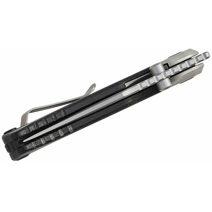 Couteau Kizer X-Series PIONEER Manche Micarta Noir/Alu Lame Bowie Acier Nitro-V Linerlock Clip ZXFK03A3 - Livraison Gratuite
