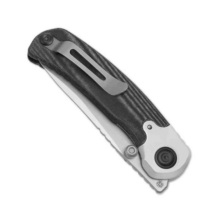 Couteau Kizer X-Series PIONEER Manche Micarta Noir/Alu Lame Drop Point Acier Nitro-V Clip ZXFK03A6 - Livraison Gratuite