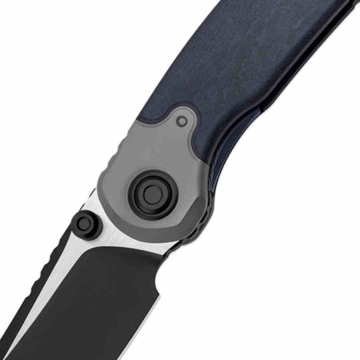 Couteau Kizer PIONEER Drop Point Lame Acier S35VN Manche Richlite Bleu/Titane Liner Lock Clip ZXFK03A5 - Livraison Gratuite
