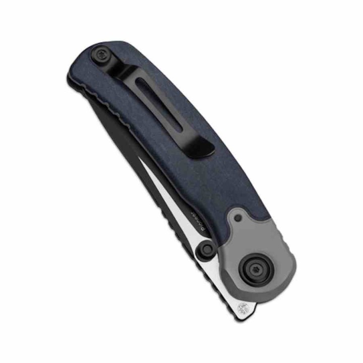 Couteau Kizer PIONEER Drop Point Lame Acier S35VN Manche Richlite Bleu/Titane Liner Lock Clip ZXFK03A5 - Livraison Gratuite