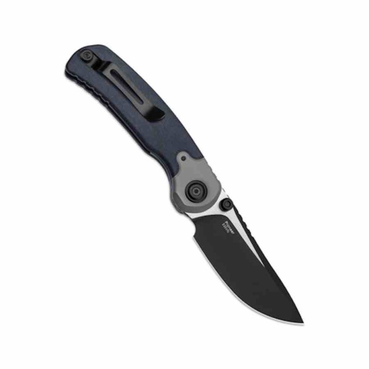 Couteau Kizer PIONEER Drop Point Lame Acier S35VN Manche Richlite Bleu/Titane Liner Lock Clip ZXFK03A5 - Livraison Gratuite