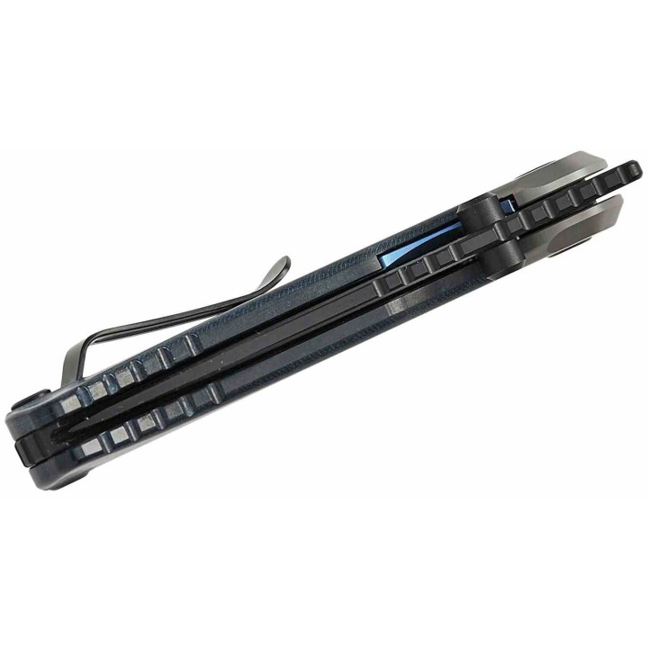 Couteau Kizer PIONEER Drop Point Lame Acier S35VN Manche Richlite Bleu/Titane Liner Lock Clip ZXFK03A5 - Livraison Gratuite