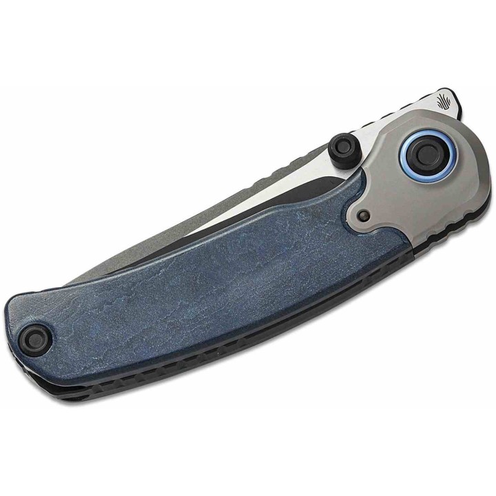 Couteau Kizer PIONEER Drop Point Lame Acier S35VN Manche Richlite Bleu/Titane Liner Lock Clip ZXFK03A5 - Livraison Gratuite