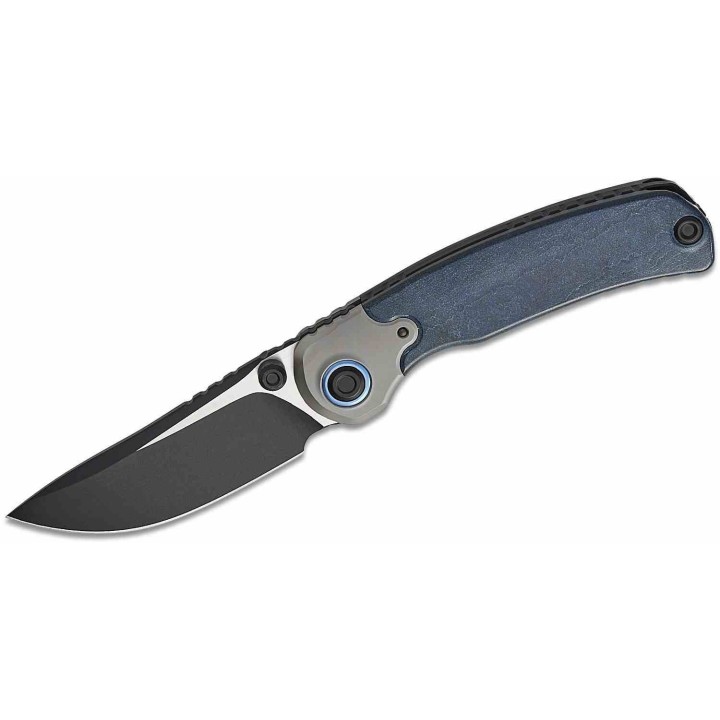 Couteau Kizer PIONEER Drop Point Lame Acier S35VN Manche Richlite Bleu/Titane Liner Lock Clip ZXFK03A5 - Livraison Gratuite