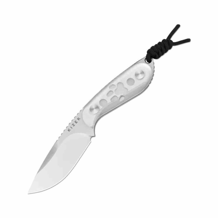 Couteau Kizer ICE BUDDY Lame Drop Point Acier AEB-L Manche Acrylique Transparent Etui Kydex KI1081A4 - Livraison Gratuite
