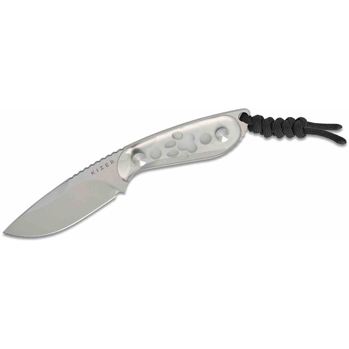 Couteau Kizer ICE BUDDY Lame Drop Point Acier AEB-L Manche Acrylique Transparent Etui Kydex KI1081A4 - Livraison Gratuite