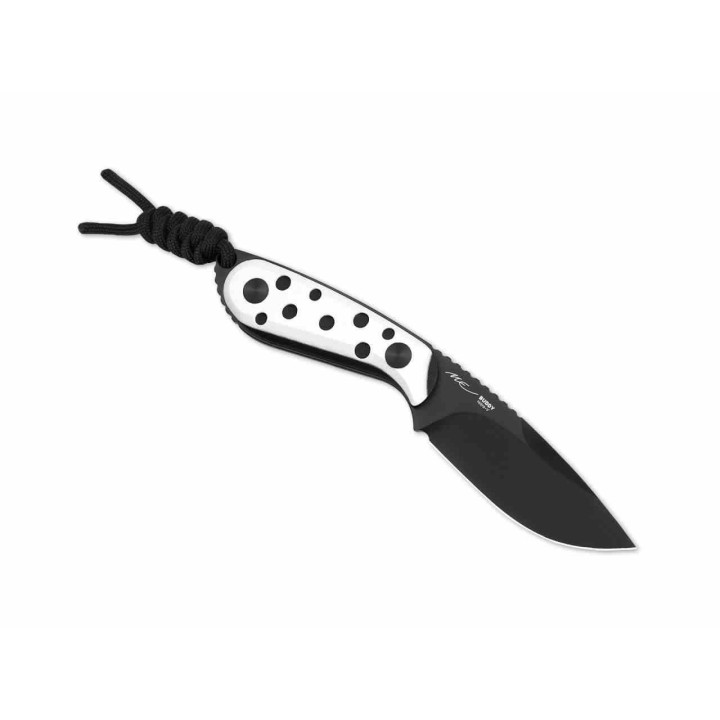 Couteau Kizer ICE BUDDY Lame Drop Point Acier Nitro-V Manche G10 Black & White Etui Kydex KI1081A3 - Livraison Gratuite