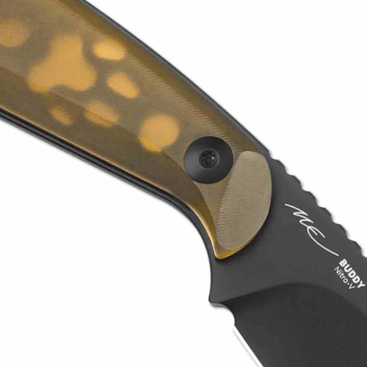 Couteau Kizer ICE BUDDY Lame Drop Point Acier Nitro-V Manche PEI Yellow Etui Kydex KI1081A1 - Livraison Gratuite
