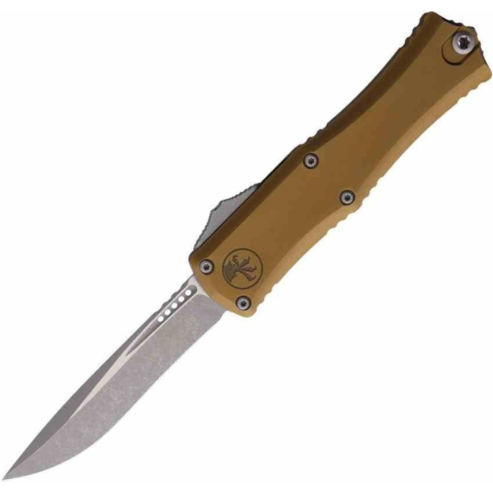 Couteau Microtech Hera II Mini Recurve OTF Automatique Lame Acier M390MK Manche Tan USA MCT1705M10APTA - Livraison Gratuite 