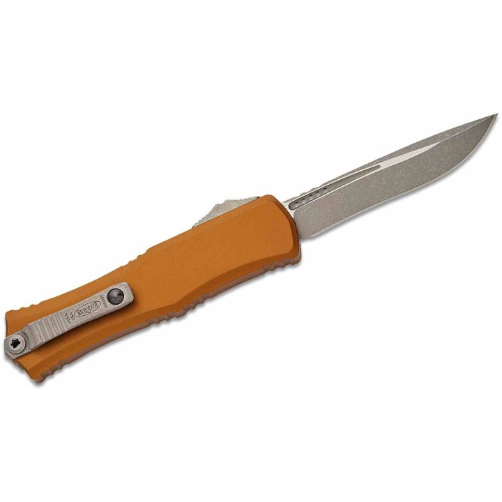 Couteau Microtech Hera II Mini Recurve OTF Automatique Lame Acier M390MK Manche Tan USA MCT1705M10APTA - Livraison Gratuite 