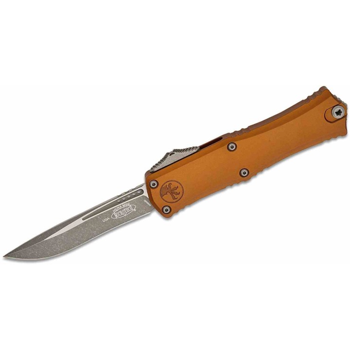 Couteau Microtech Hera II Mini Recurve OTF Automatique Lame Acier M390MK Manche Tan USA MCT1705M10APTA - Livraison Gratuite 