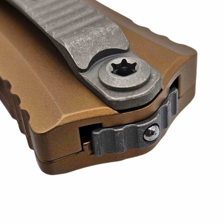 Couteau Microtech Hera II Mini Recurve OTF Automatique Lame Acier M390MK Manche Tan USA MCT1705M10APTA - Livraison Gratuite 