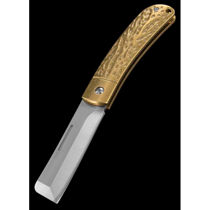 Couteau Rough Ryder Apta Modern Slip Joint Plier Lame Cleaver Acier VG-10 Manche Laiton RR2284 - Livraison Gratuite