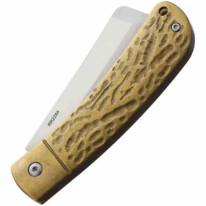Couteau Rough Ryder Apta Modern Slip Joint Plier Lame Cleaver Acier VG-10 Manche Laiton RR2284 - Livraison Gratuite