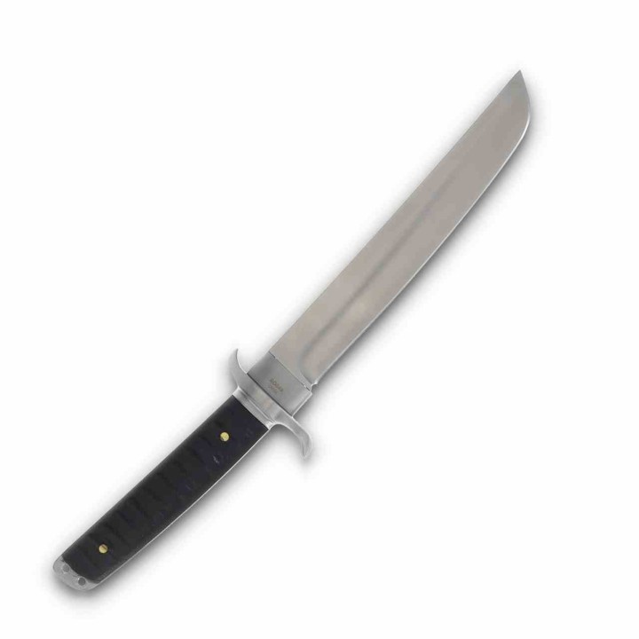 Couteau Komoran Warlord Lame Tanto Acier Inox Manche Bois d'Ébène Etui Cuir/Kydex KO049 Livraison Gratuite