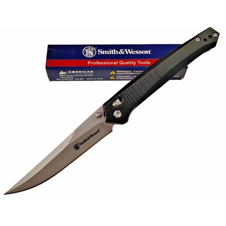 Couteau Smith & Wesson Special Ops Lame Drop Point Acier 8Cr13MoV Manche Aluminium Crossbar Lock SW1225101 - Livraison Gratuite