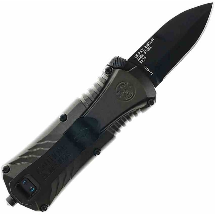 Couteau Smith&Wesson M&P OTF Compact Automatique Lame Spear Point Acier AUS-8 Manche Alu SW1219171 - Livraison Gratuite