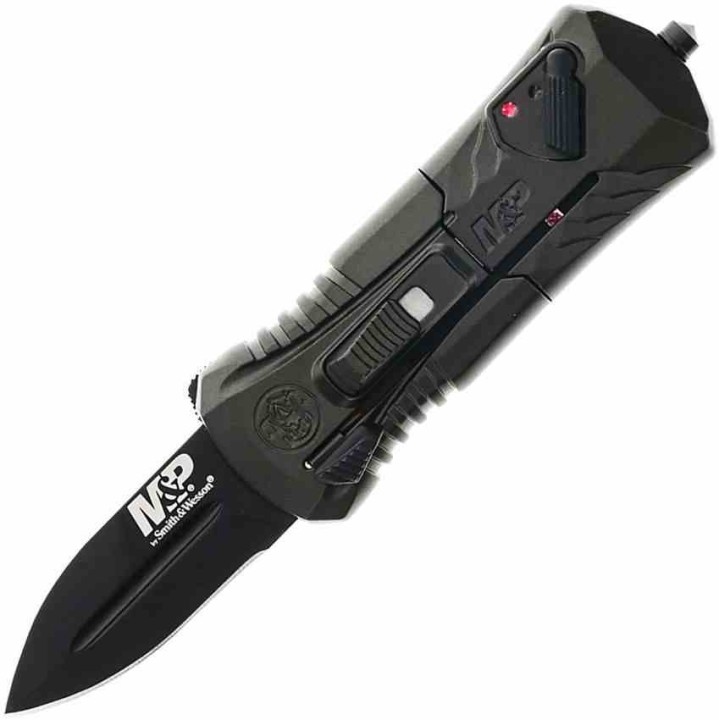 Couteau Smith&Wesson M&P OTF Compact Automatique Lame Spear Point Acier AUS-8 Manche Alu SW1219171 - Livraison Gratuite