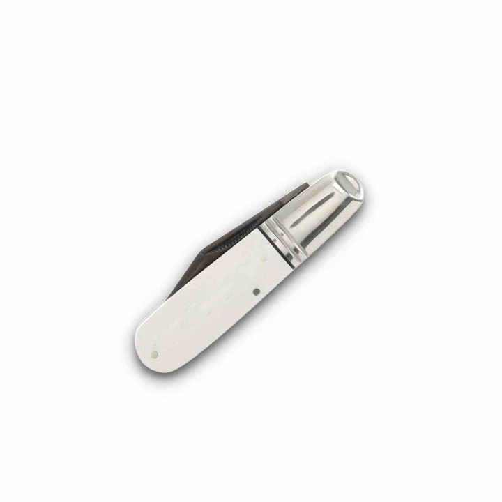 Couteau Rough Ryder Tuxedo Slip Joint Barlow Double Lame Clip/Pen Acier 440 Manche Micarta Blanc RR2669 - Livraison Gratuite