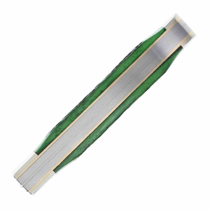 Couteau Queen Cutlery Lames Clip/Spey Acier Carbone 1095 Manche Os Jigged Vert Linerlock USA QGPSB206L - Livraison Gratuite 