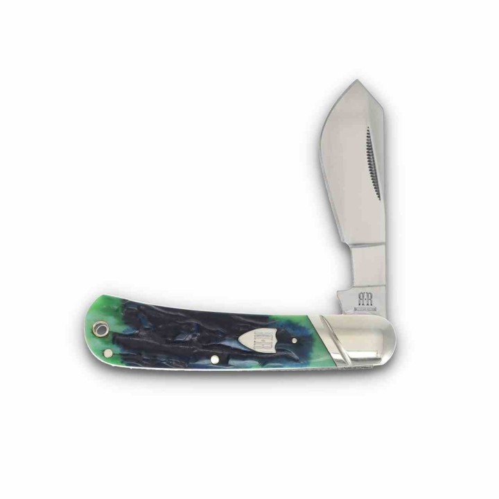 Couteau Rough Rider Bluegill Slip Joint Lame Acier 440 Manche Os Jigged Cotton Sampler RR2637 - Livraison Gratuite