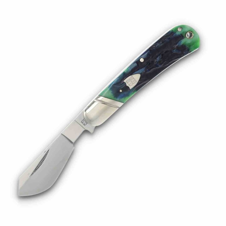 Couteau Rough Rider Bluegill Slip Joint Lame Acier 440 Manche Os Jigged Cotton Sampler RR2637 - Livraison Gratuite