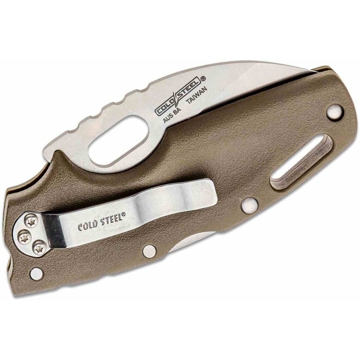 Couteau Cold Steel Tuff Lite Flat Dark Earth Lame Acier AUS-8 Poignée Griv-Ex Lockback Clip CS20LTF - Livraison Gratuite
