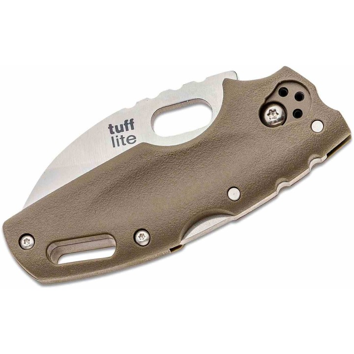 Couteau Cold Steel Tuff Lite Flat Dark Earth Lame Acier AUS-8 Poignée Griv-Ex Lockback Clip CS20LTF - Livraison Gratuite