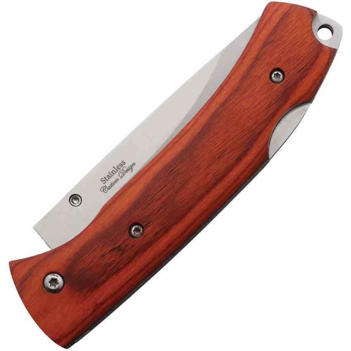 Couteau Elk Ridge Eagle Lame Drop Point Acier 3Cr13 Manche Acrylique/Bois Lockback ER2012EA - Livraison Gratuite