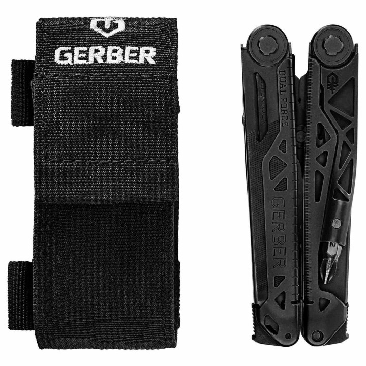 Outil Multifonction Gerber Dual-Force Bluntnose Acier Inoxydable Noir Etui Tissu G1067407 - Livraison Gratuite
