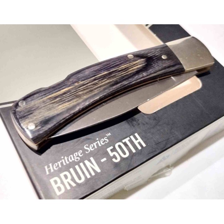 Couteau Schrade Old Timer 5OTH Heritage Series Bruin Lame Acier D2 Manche Bois Lockback SCH1135989 - Livraison Gratuite