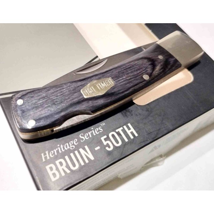 Couteau Schrade Old Timer 5OTH Heritage Series Bruin Lame Acier D2 Manche Bois Lockback SCH1135989 - Livraison Gratuite