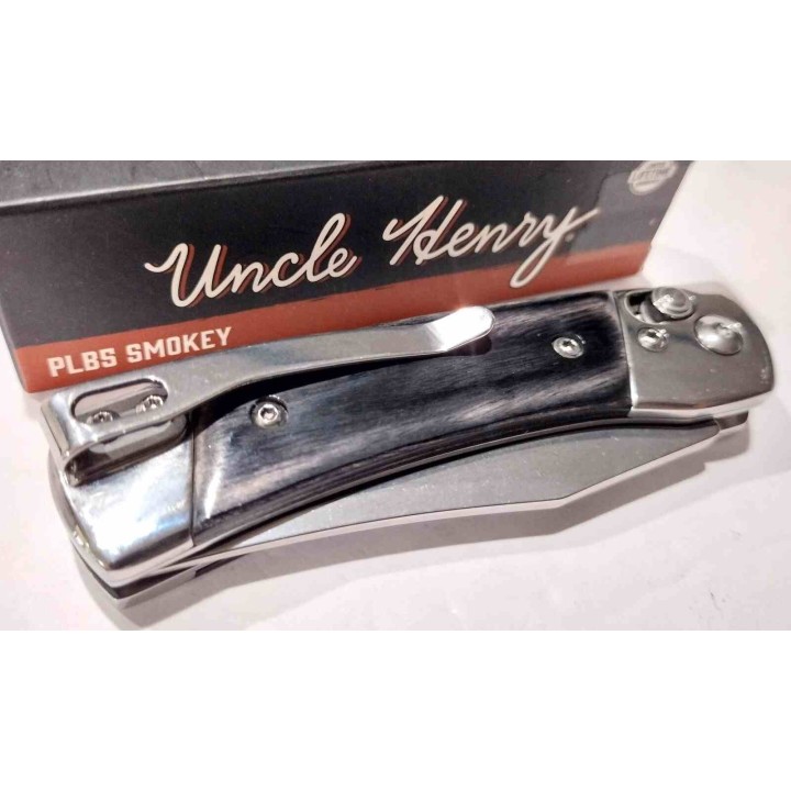 Couteau Uncle Henry PLB5 Lame Clip Point Acier 7Cr Manche Bois Pivot Lock Clip SCH1222009 - Livraison Gratuite