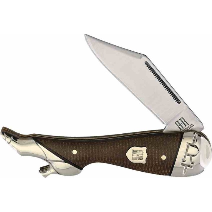 Couteau Rough Rider Lady Leg Lame Clip Point Acier 440 Manche Micarta Slip Joint RR2335 - Livraison Gratuite