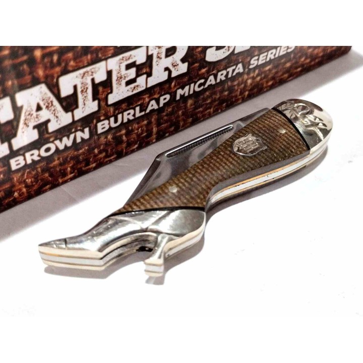 Couteau Rough Rider Lady Leg Lame Clip Point Acier 440 Manche Micarta Slip Joint RR2335 - Livraison Gratuite