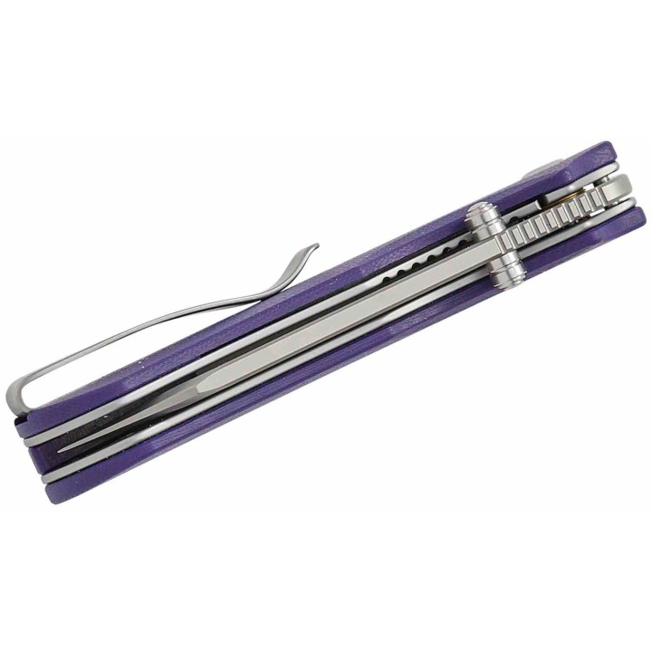 Couteau CIVIVI Crabby Purple Lame Sheepsfoot Acier 14C28N Manche G10 KIVT Linerlock CIVC240552 - Livraison Gratuite