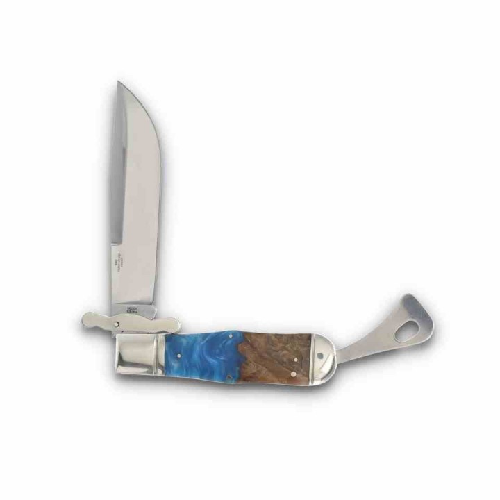 Couteau Rough Rider Pandora Swirl Lame Drop Point Acier 440 Manche Bois et Résine Slipjoint RR2654 - Livraison Gratuite