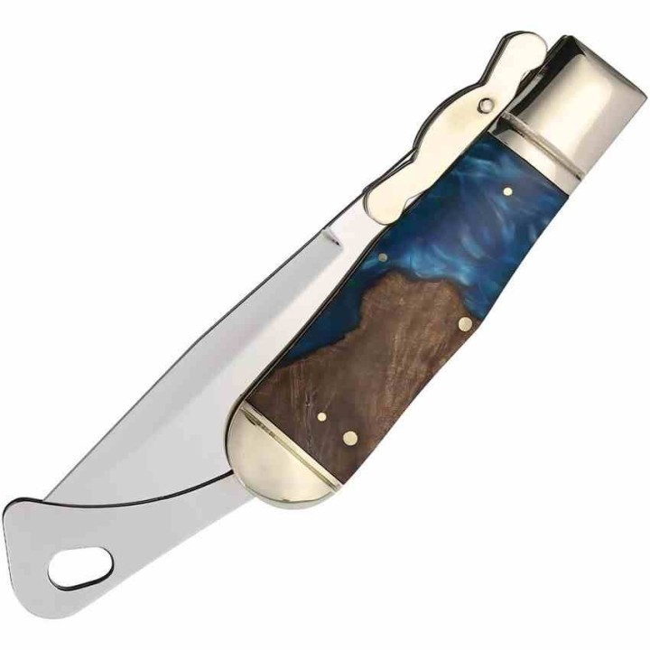 Couteau Rough Rider Pandora Swirl Lame Drop Point Acier 440 Manche Bois et Résine Slipjoint RR2654 - Livraison Gratuite