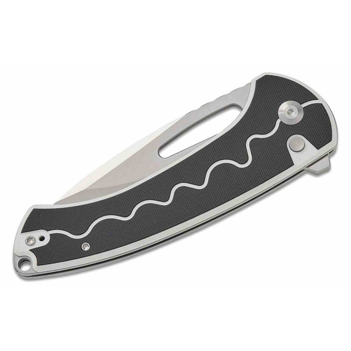 Couteau SENCUT Squiggy White Lame Drop Point Acier 9Cr18MoV Manche G10 KIVT Button Lock S24082A1 - Livraison Gratuite