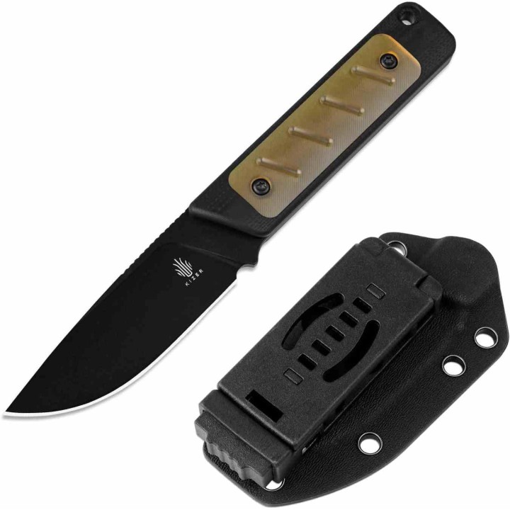 Couteau Kizer Smolt Lame Acier D2 Manche G10/Ultem (PEI) Étui Kydex KI1063A4 - Livraison Gratuite