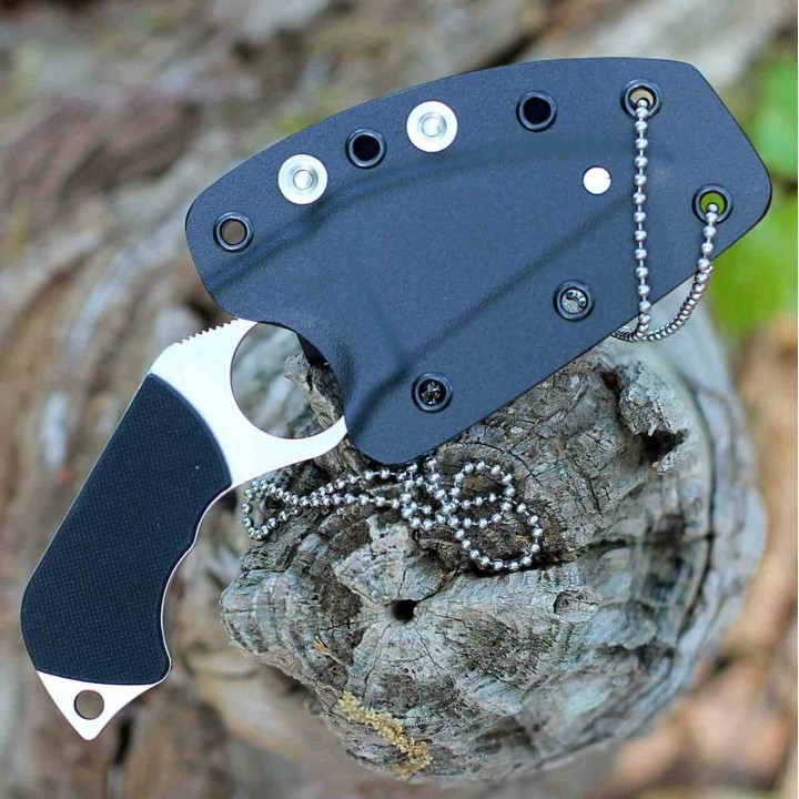 Couteau Spyderco Swick 6 Lame Wharncliffe Acier LC200N Serrated Manche G10 Noir Étui Boltaron USA SCFB14S6 - Livraison Gratuite