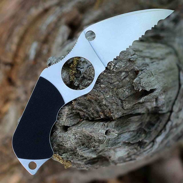 Couteau Spyderco Swick 6 Lame Wharncliffe Acier LC200N Serrated Manche G10 Noir Étui Boltaron USA SCFB14S6 - Livraison Gratuite